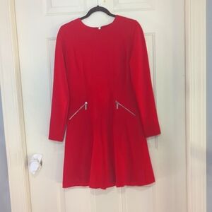 Red Michael Kors fit and flare dress